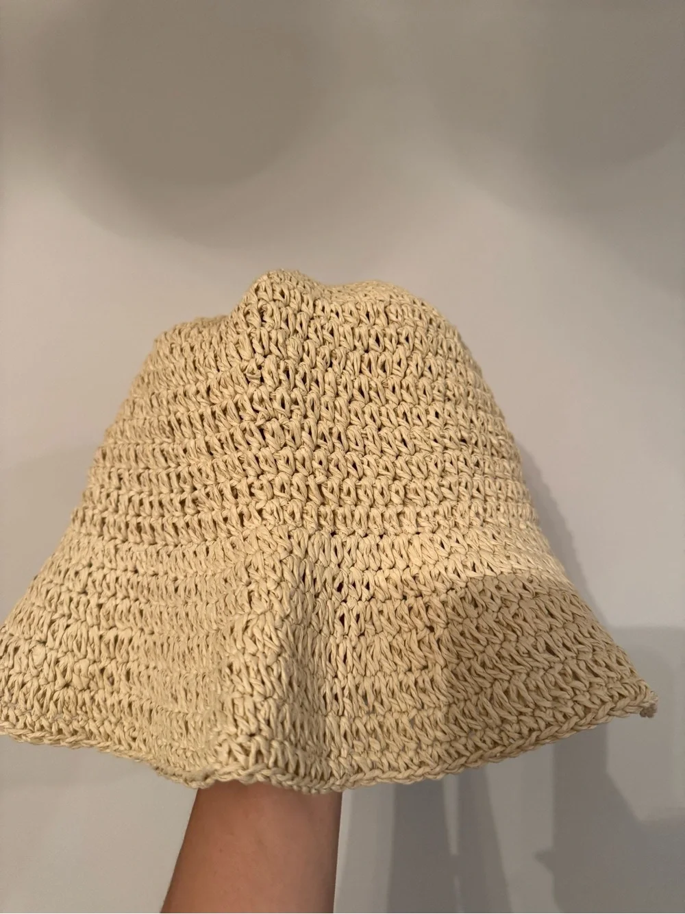 Universal Thread Cream Crochet Bucket Hat